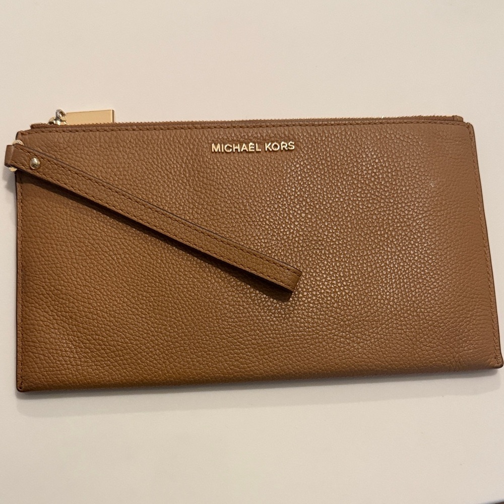 Michael Kors Tan Leather Wristlet